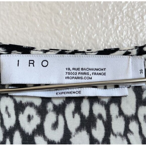 IRO Zanaka Leopard Jersey Maxi Wrap Dress in Black/White Size 36/SMALL - Picture 5 of 7